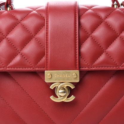 Chanel Calfskin Quilted Chevron In The City Bag Red 10 of 11