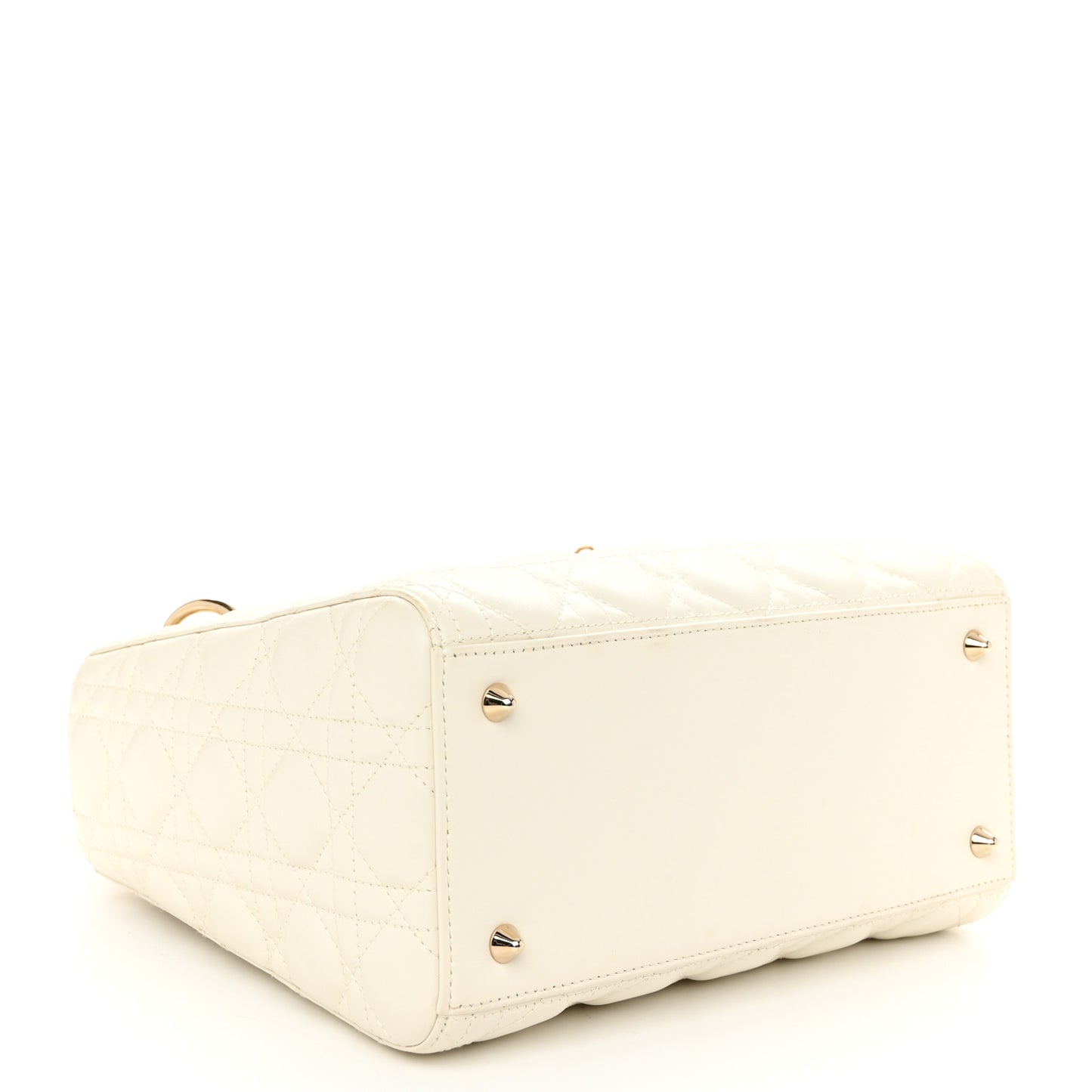 Lambskin Cannage Medium Lady Dior White
