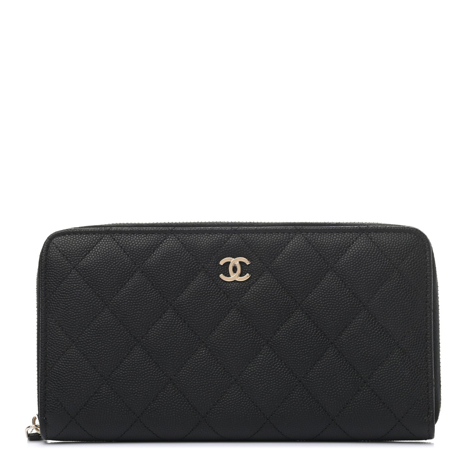 Chanel Caviar Quilted Large Gusset Zip Around Wallet Black 1 of 8