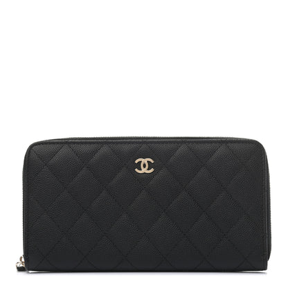 Chanel Caviar Quilted Large Gusset Zip Around Wallet Black 1 of 8