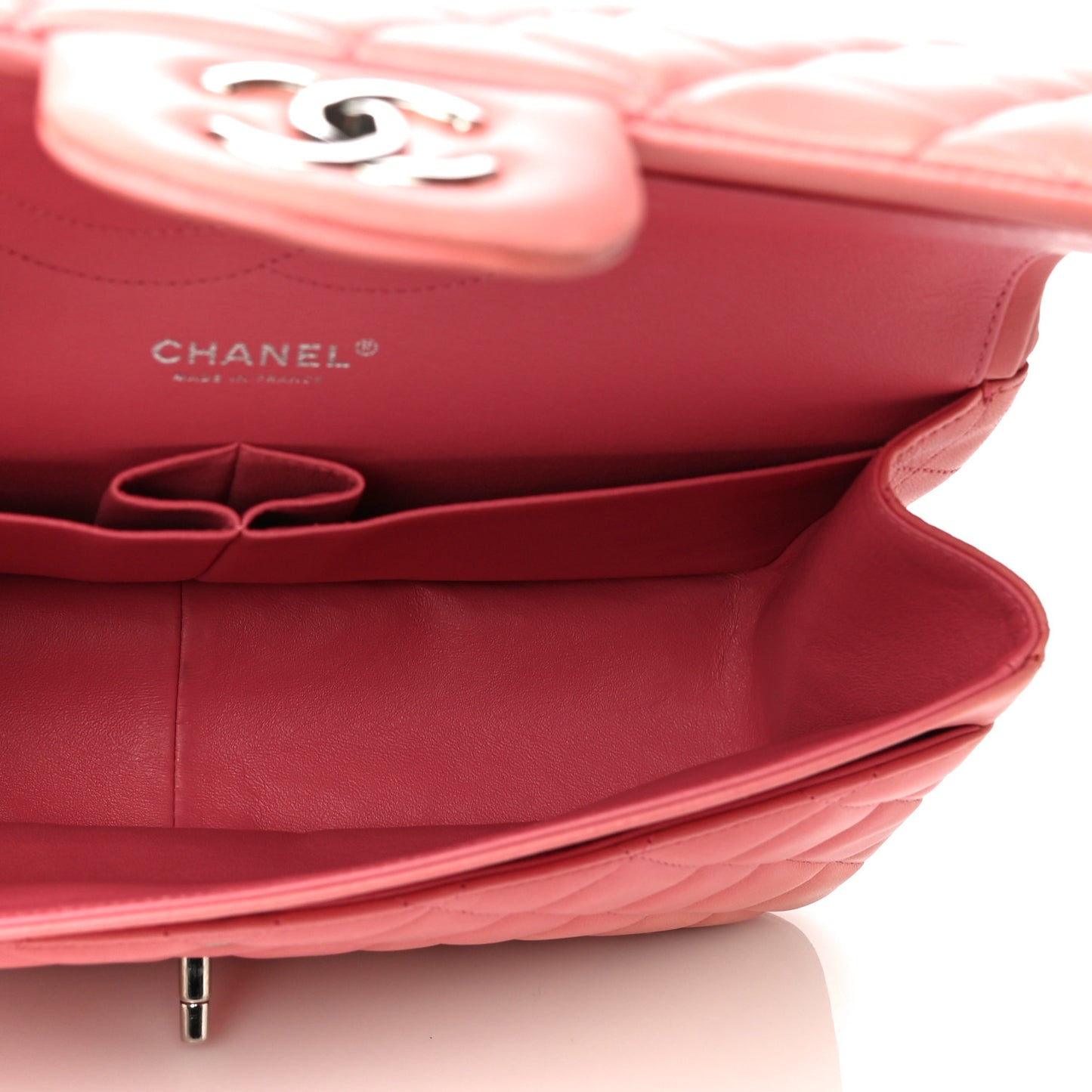 Lambskin Quilted Jumbo Double Flap Pink