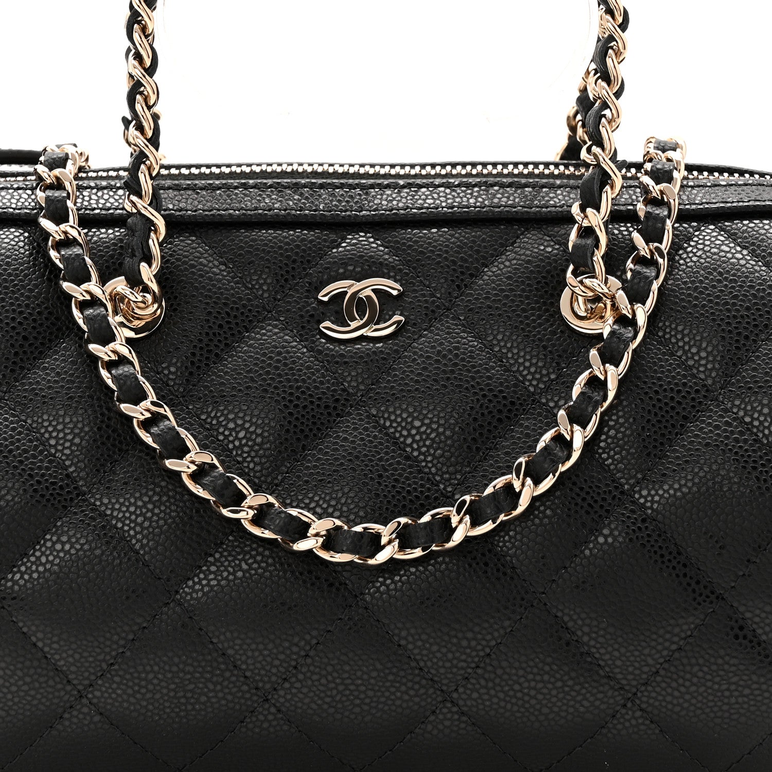 Chanel Caviar Quilted Barrel Clutch With Chain Black 8 of 11