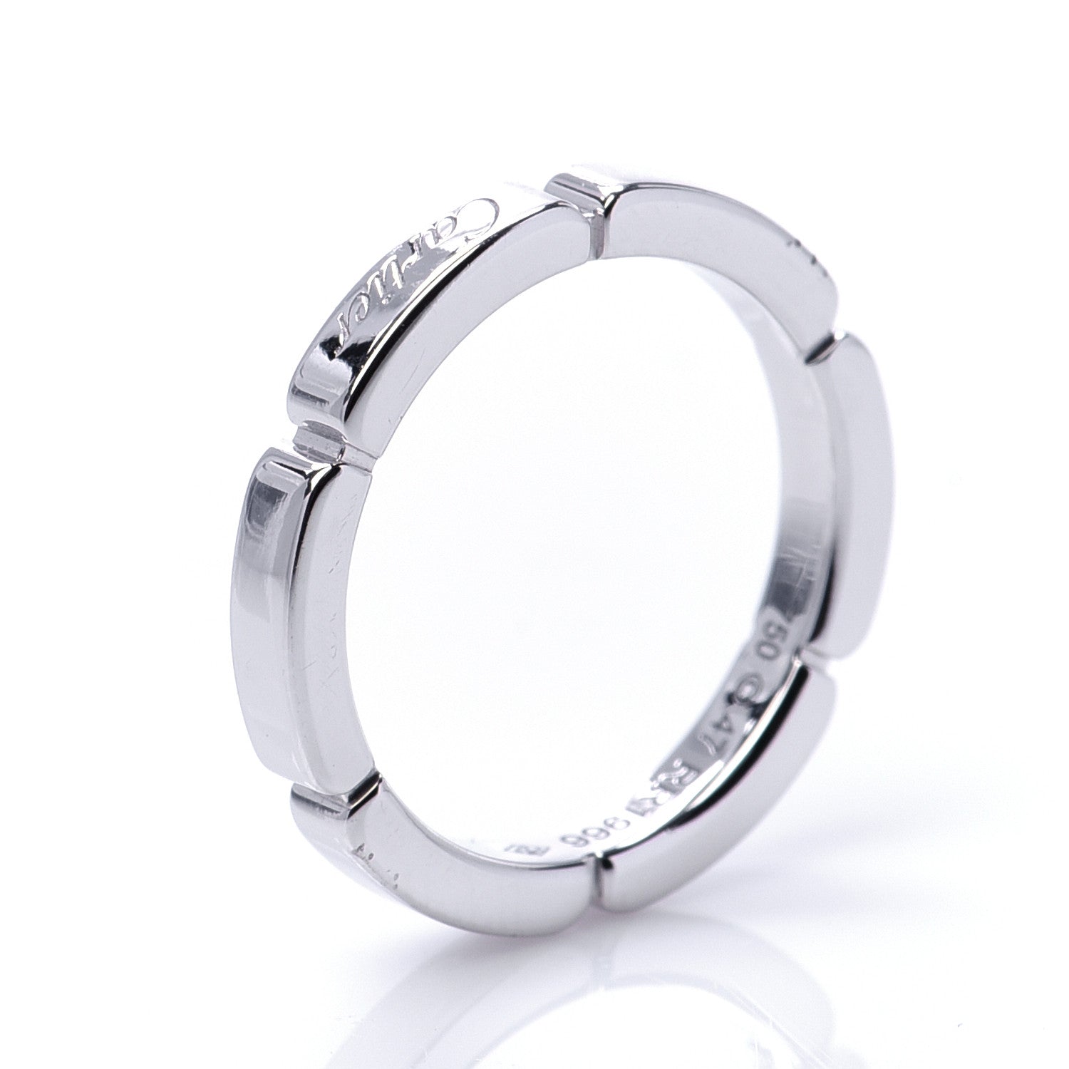 Cartier 18K White Gold 2.5mm Maillon Panthere Wedding Band Ring 47 4 6 of 6