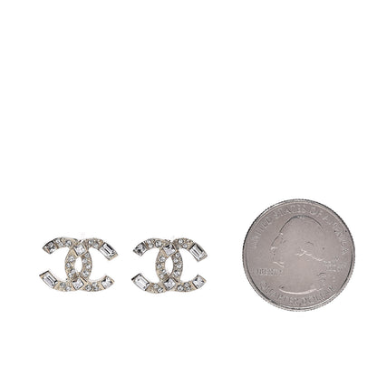 Chanel Crystal Baguette CC Earrings Gold 2 of 5