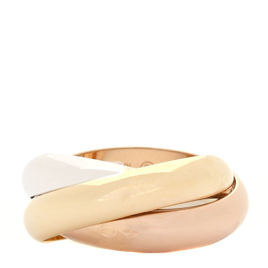 Cartier 18K Pink Yellow White Gold Large Trinity Ring 52 6 3 of 5