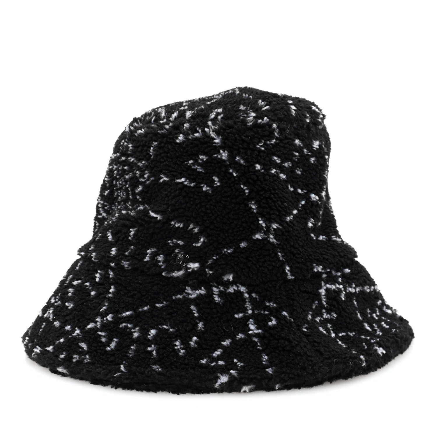 Chanel Faux Fur CC Bucket Hat M Black White 1 of 8