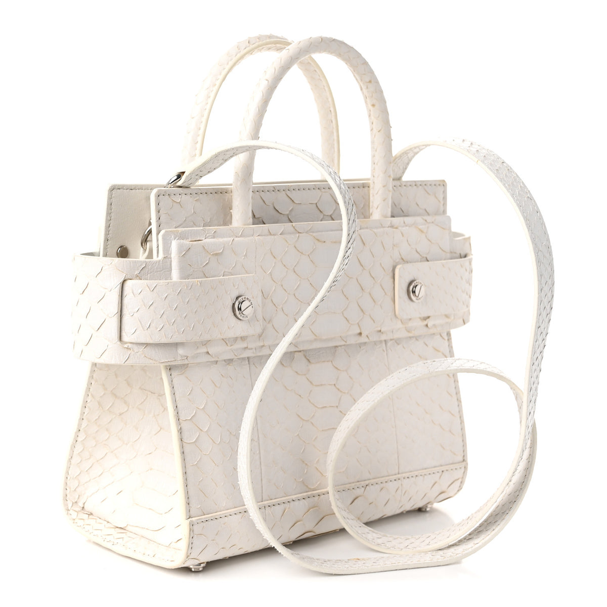 Givenchy Snakeskin Mini Horizon Satchel White 3 of 10