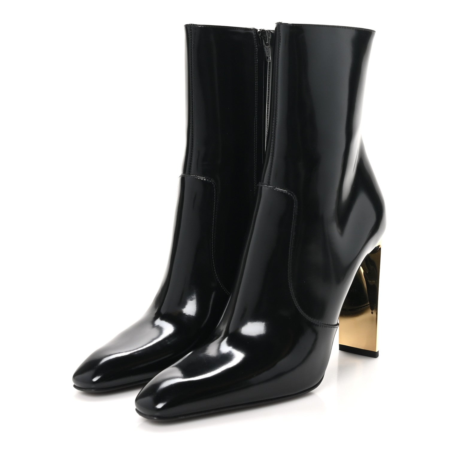 Saint Laurent Vitello Marilyn Auteuil 105 Ankle Zip Boots 39 Black 4 of 8