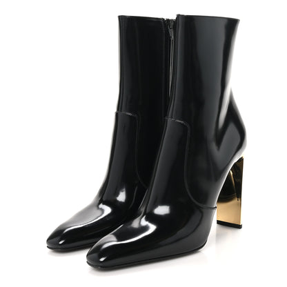 Saint Laurent Vitello Marilyn Auteuil 105 Ankle Zip Boots 39 Black 4 of 8