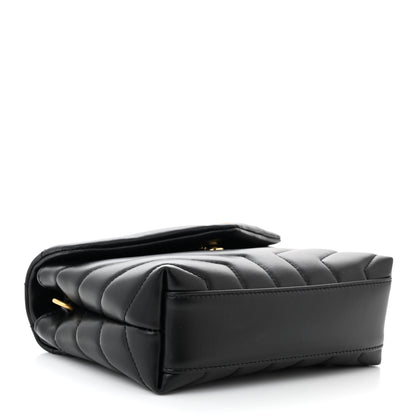 Saint Laurent Calfskin Y Quilted Monogram Toy Loulou Crossbody Bag Black 4 of 11