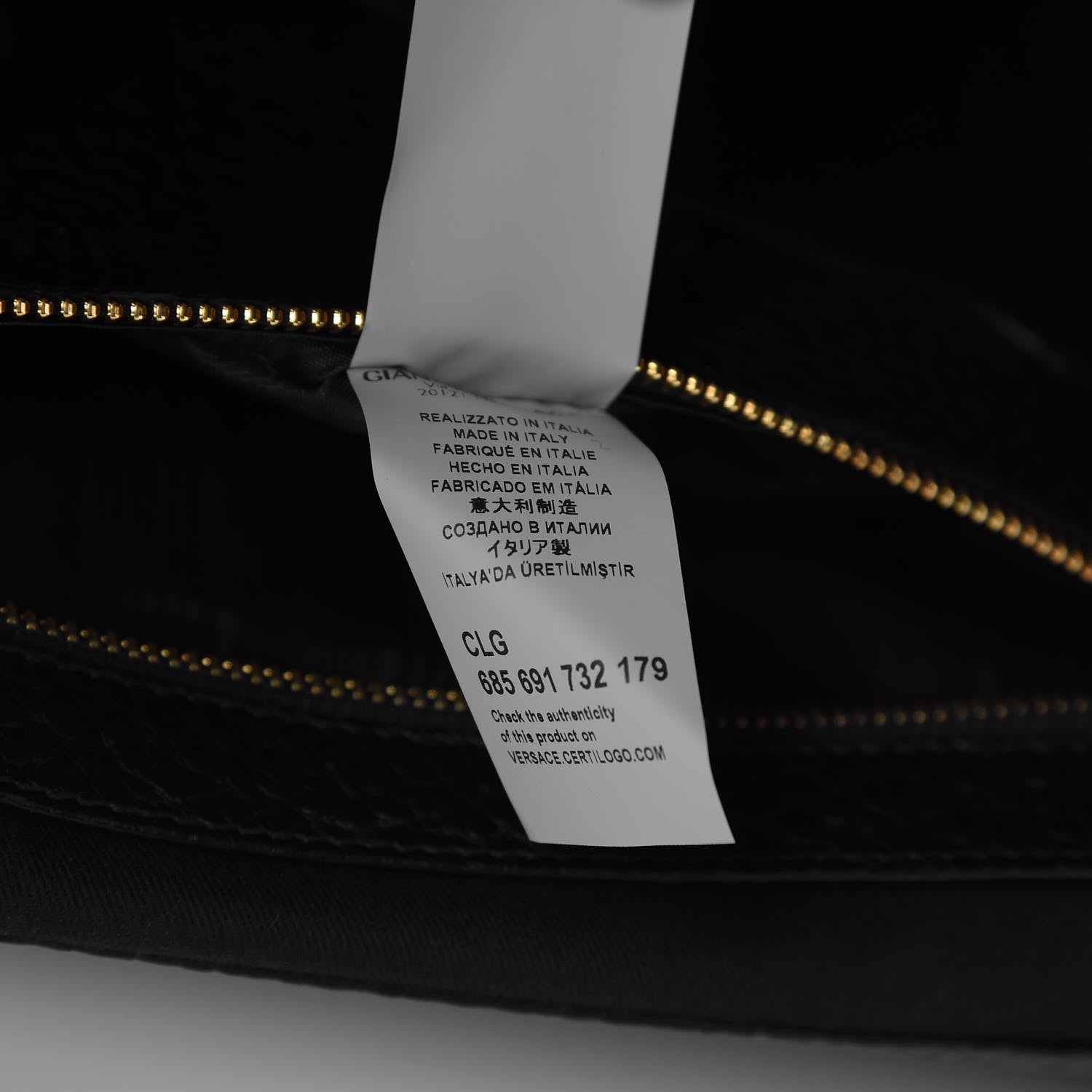Versace Grained Calfskin Palazzo Medusa Convertible Backpack Black 7 of 7