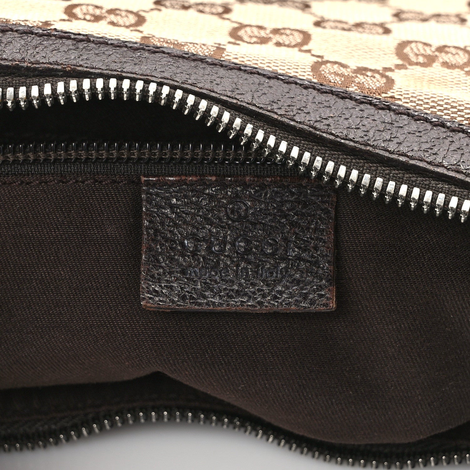 Gucci Monogram Web Medium Half Moon Hobo Dark Brown 6 of 16