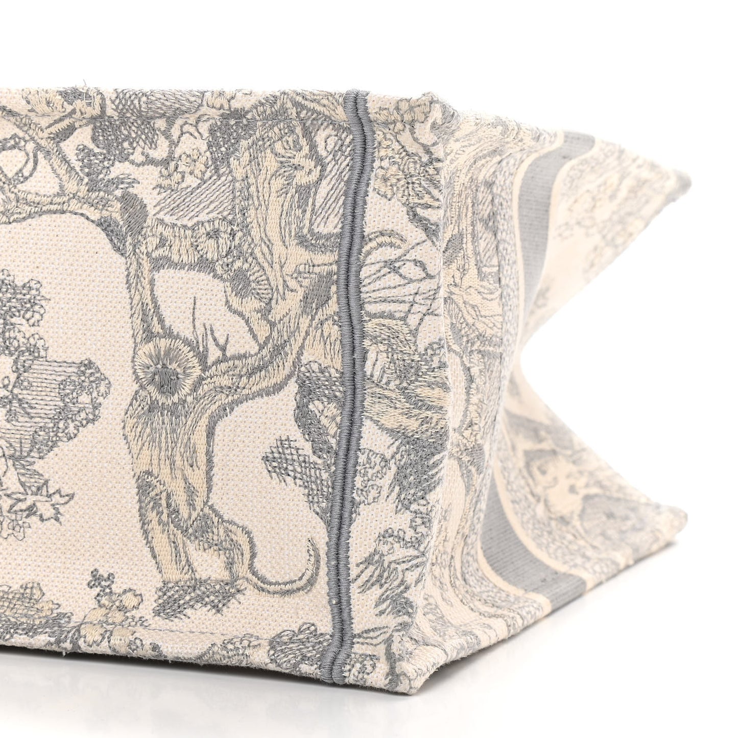 Canvas Embroidered Medium Dioriviera Toile De Jouy Book Tote Gray