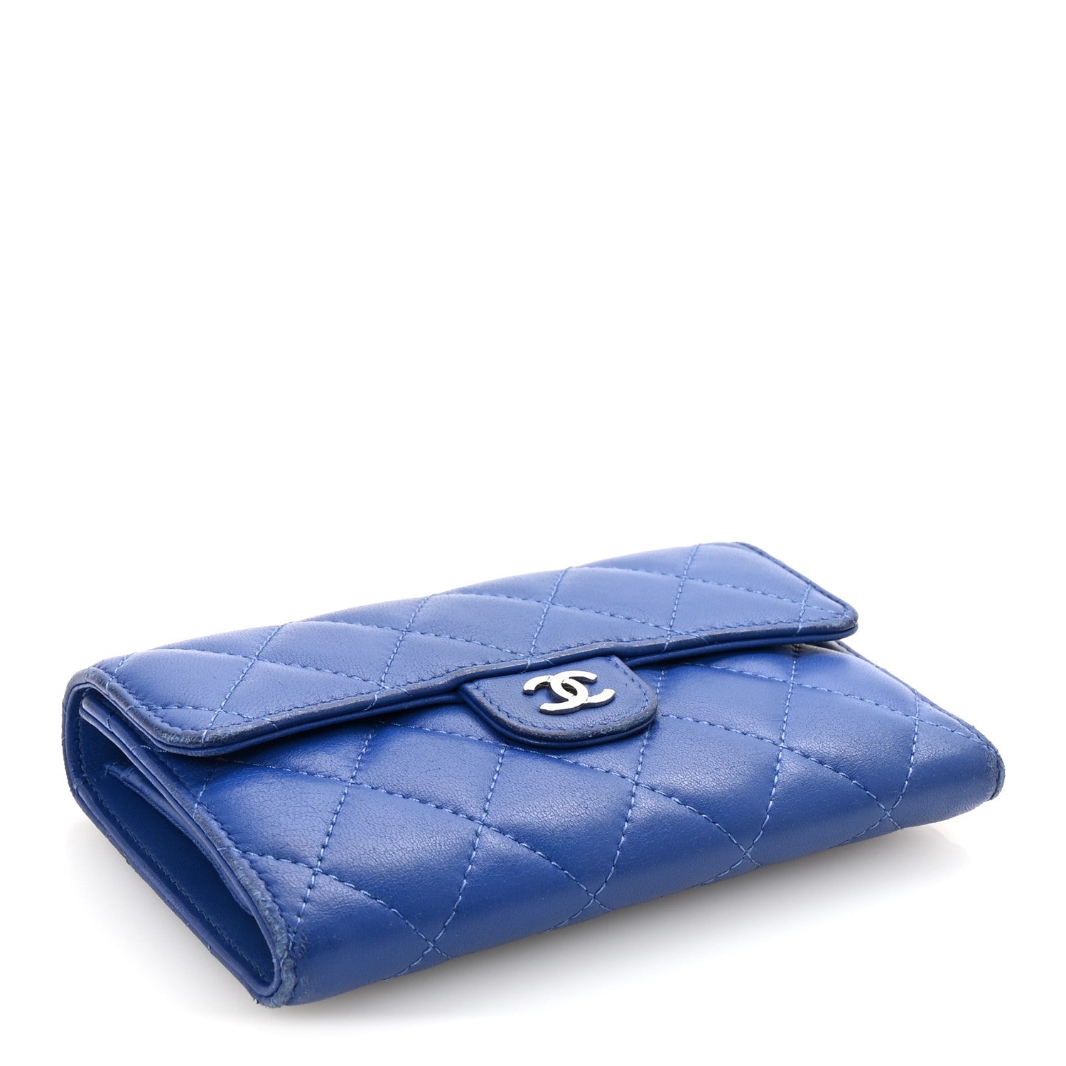Chanel Lambskin Quilted Medium Flap Wallet Royal Blue 4 of 9