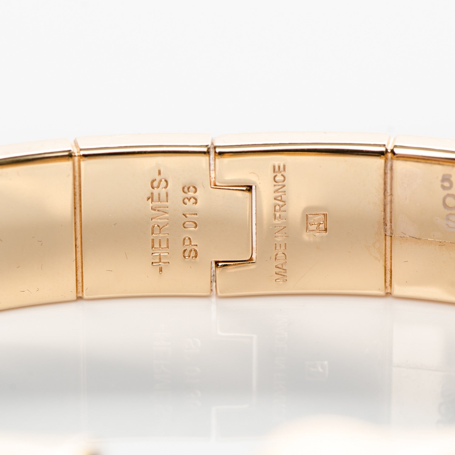 Hermes Enamel Printed Narrow Cachemire Fleuri Hinged Bracelet S Surnaturel 7 of 7