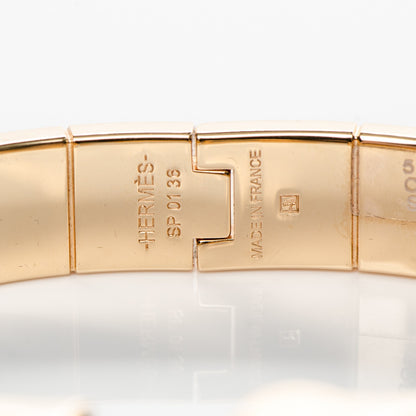 Hermes Enamel Printed Narrow Cachemire Fleuri Hinged Bracelet S Surnaturel 7 of 7