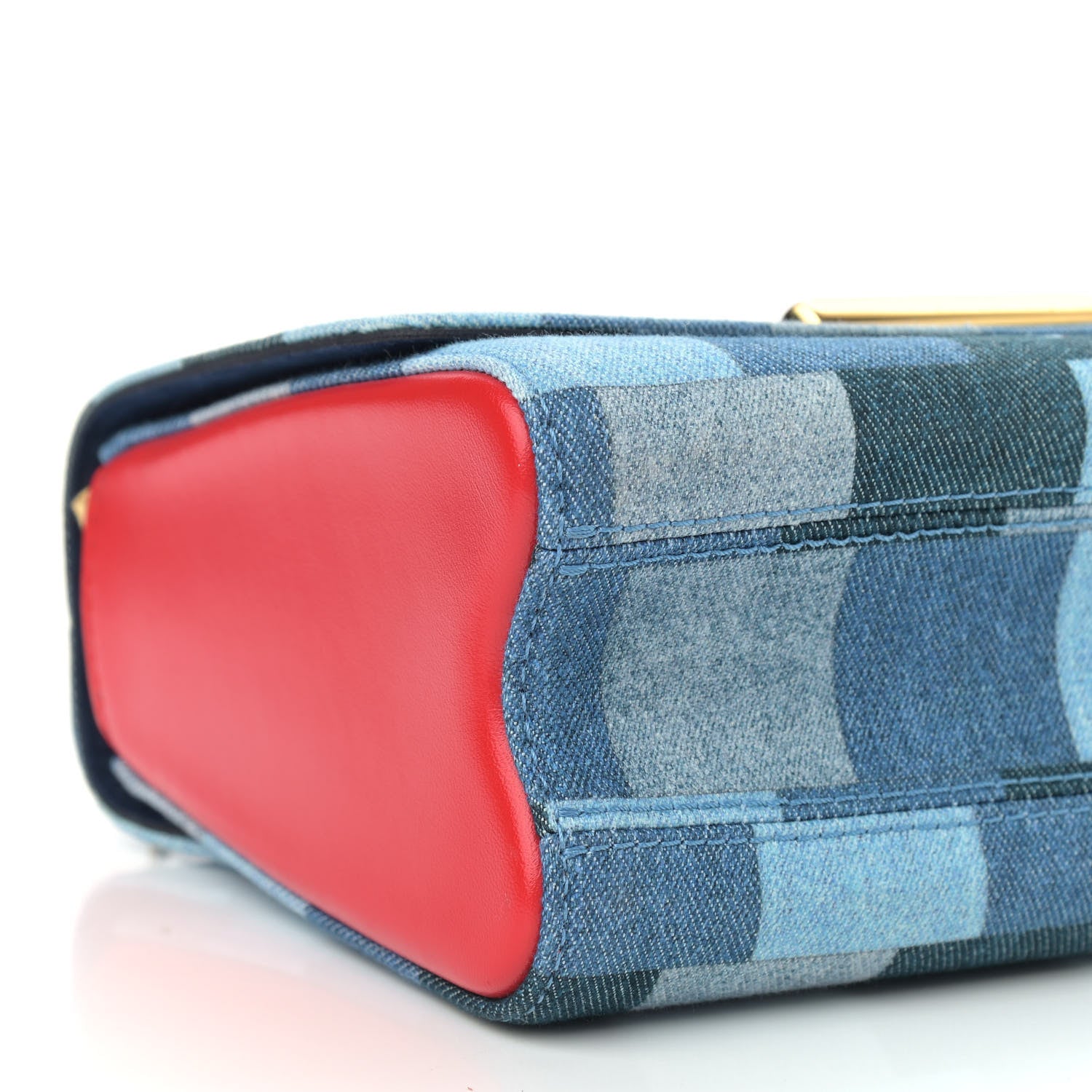 Louis Vuitton Denim Damier Monogram Twist Shoulder Bag MM Blue Rouge 8 of 9