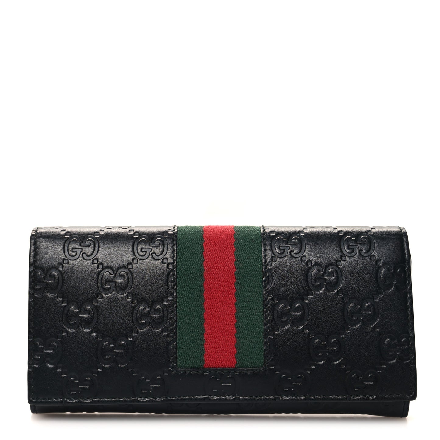 Guccissima Signature Web New Web Continental Wallet Black