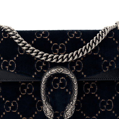 Gucci Velvet Skipper GG Monogram Small Dionysus Shoulder Bag Blue Beige Black 8 of 11