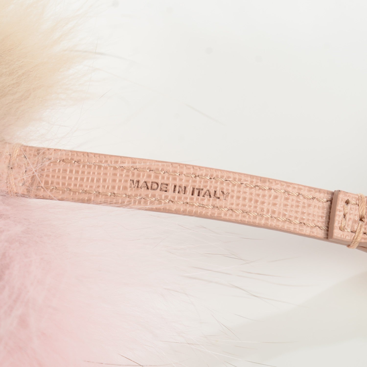 Fendi Fox Fur Pom Pom Bag Charm Beige Light Pink Camel 6 of 7