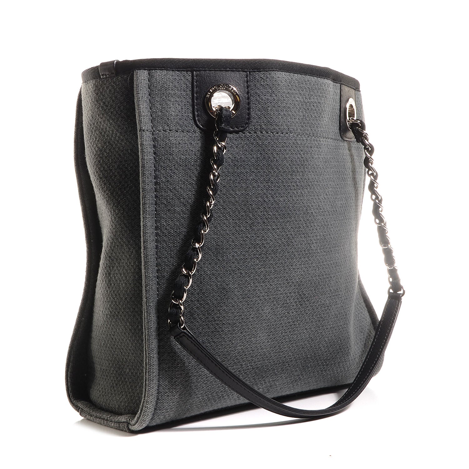 Chanel Canvas Deauville Small Tote Dark Grey 3 of 7