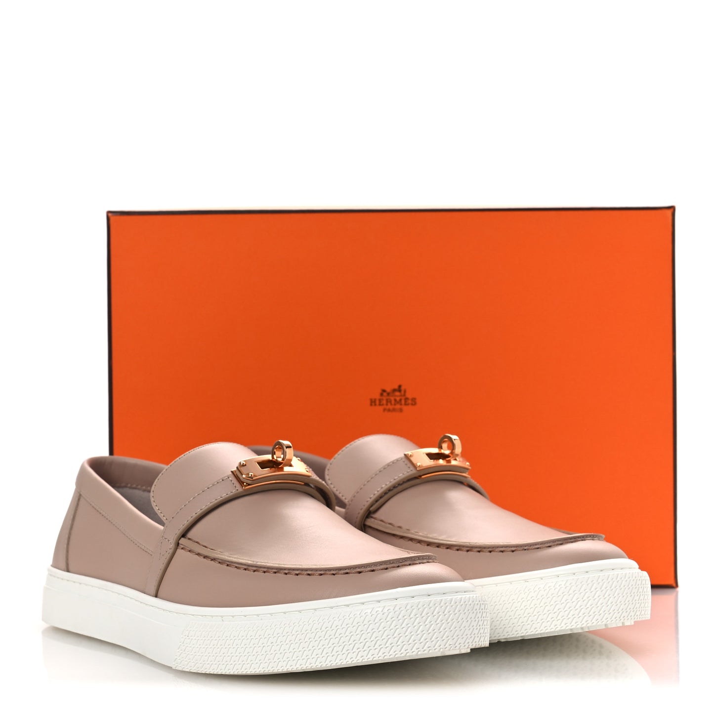 Calfskin Game Slip On Sneakers 41 Beige Nude