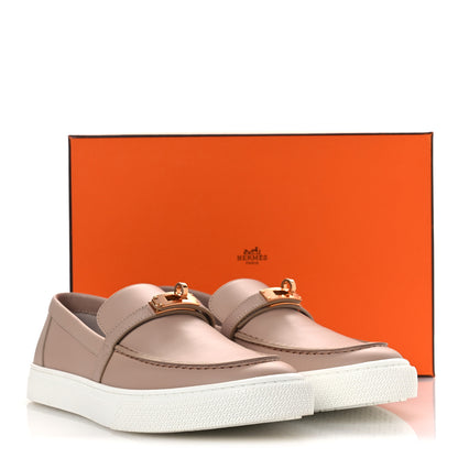 Hermes Calfskin Game Slip On Sneakers 41 Beige Nude 13 of 13