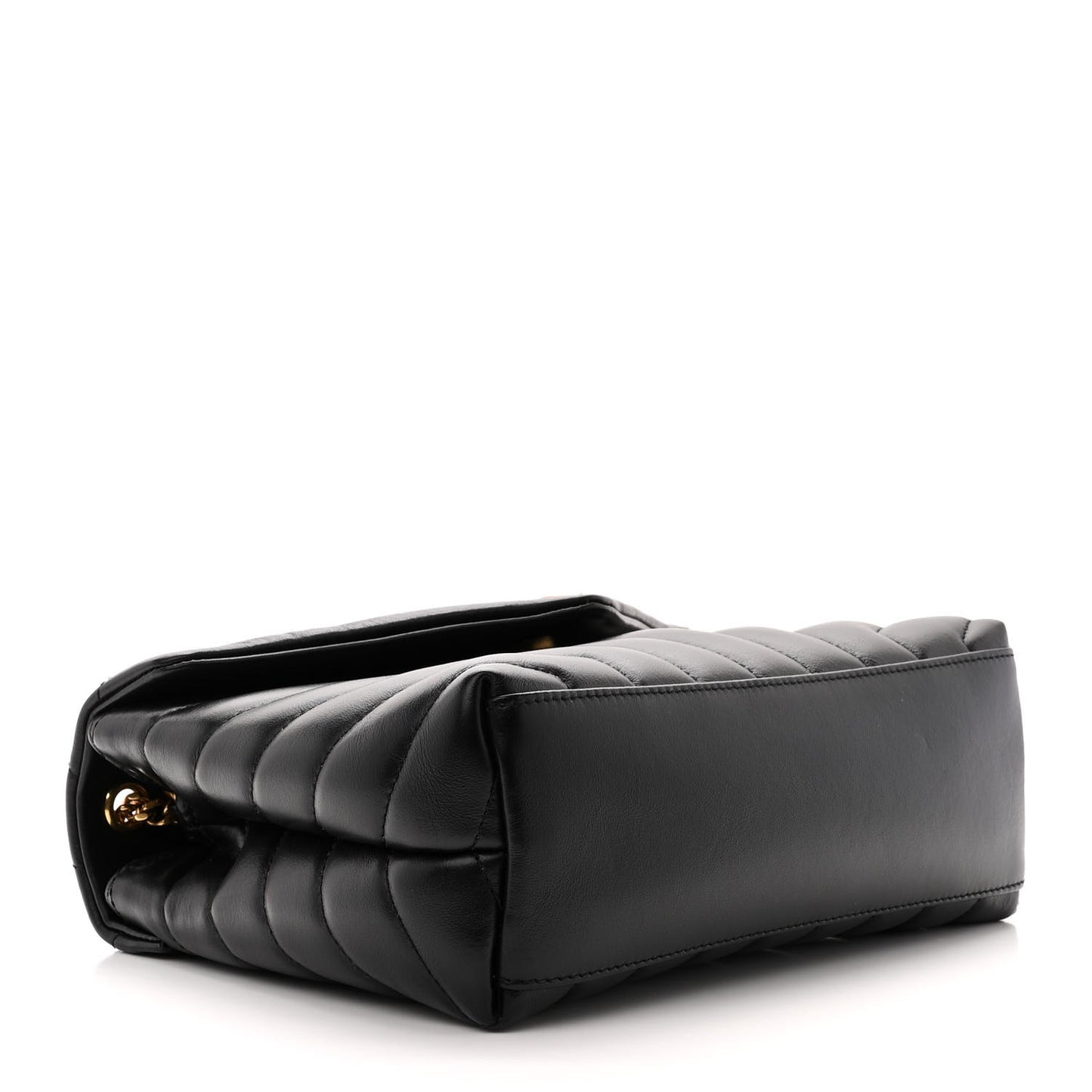 Calfskin Y Quilted Monogram Small Loulou Chain Satchel Black