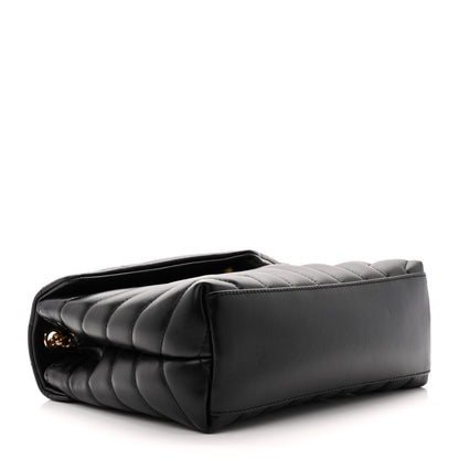 Saint Laurent Calfskin Y Quilted Monogram Small Loulou Chain Satchel Black 4 of 11