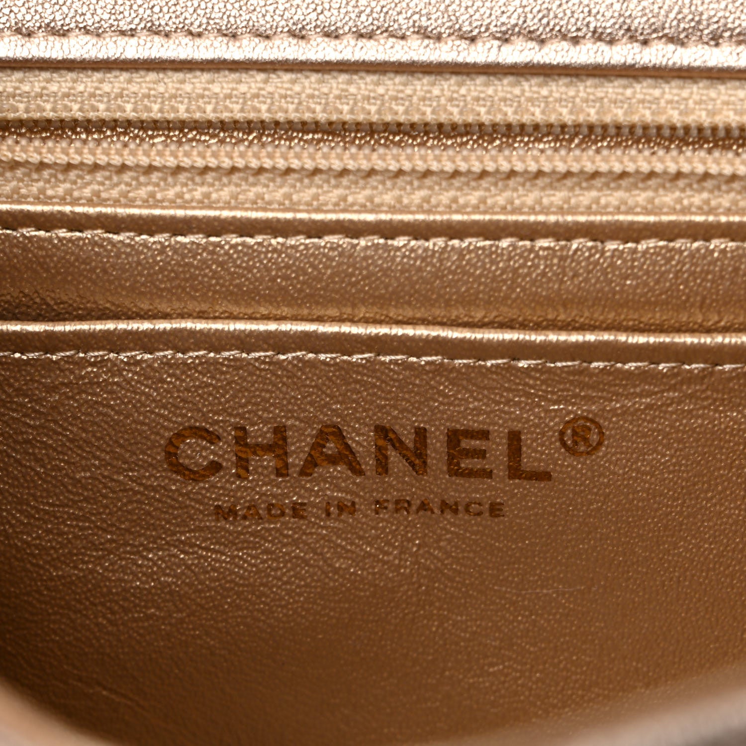 Chanel Metallic Lambskin Quilted Mini Square Flap Gold 5 of 11