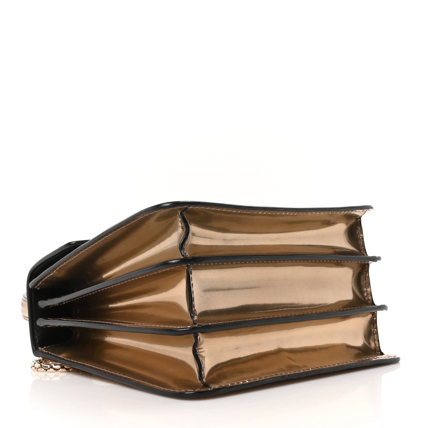 Metallic Calfskin Serpenti Forever Top Handle Gold
