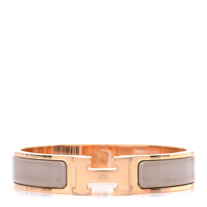 Hermes Enamel Clic Clac H Narrow Bracelet PM Marron Glace 1 of 5