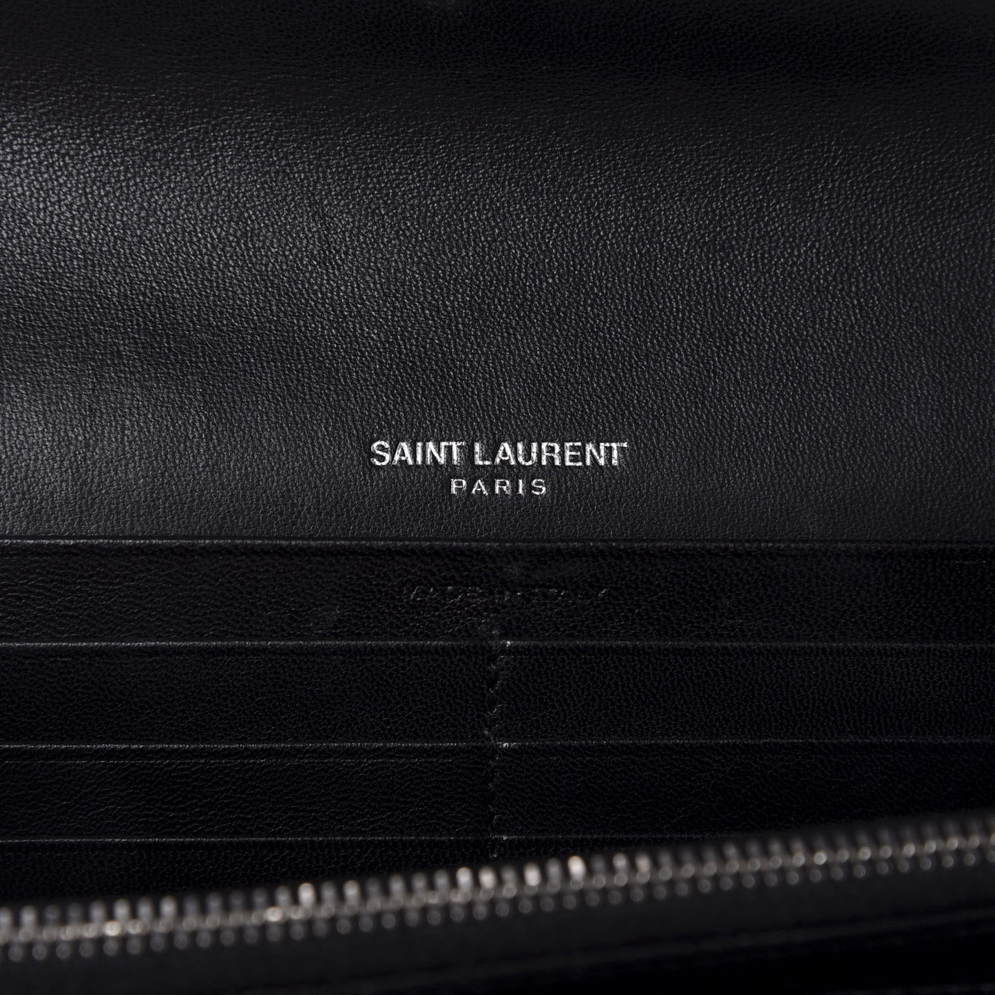 Calfskin Crocodile Embossed Monogram Flap Wallet Black