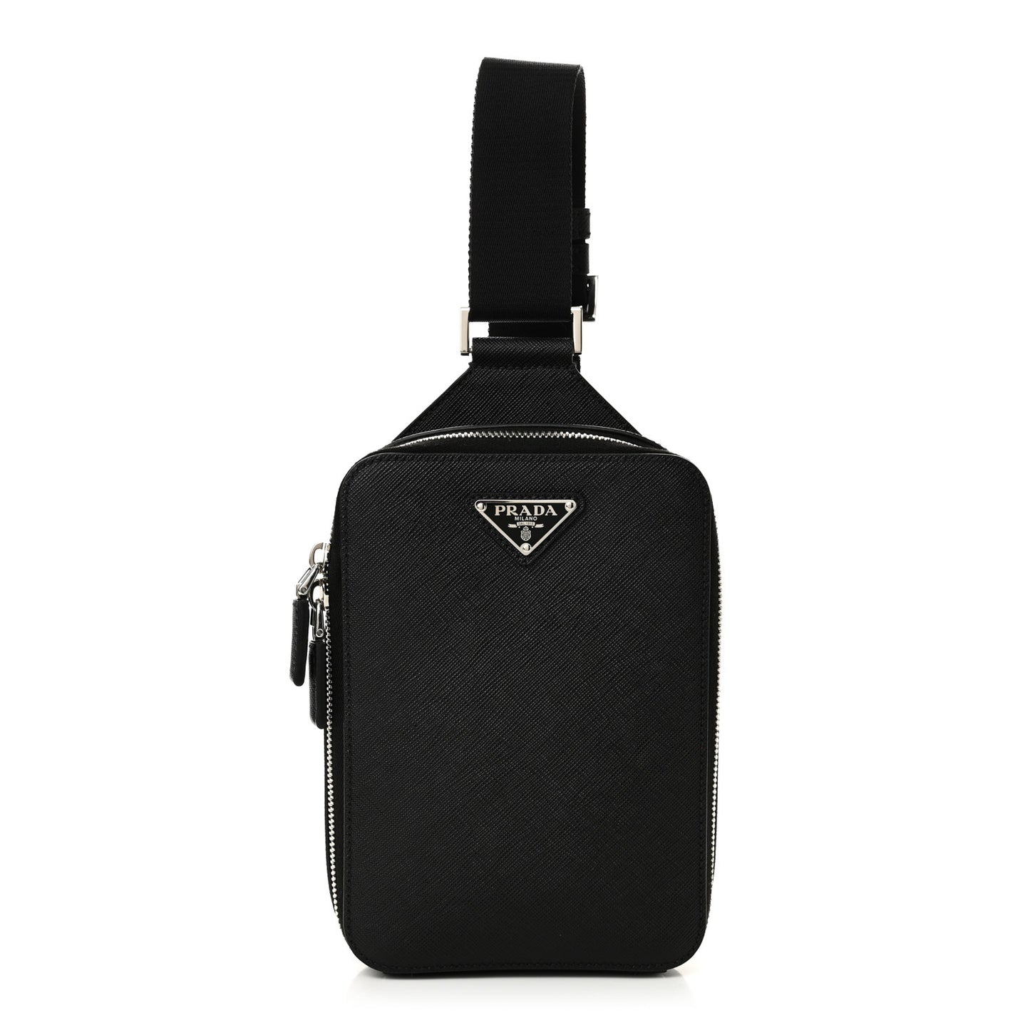 Saffiano Travel Brique Crossbody Messenger Bag Black