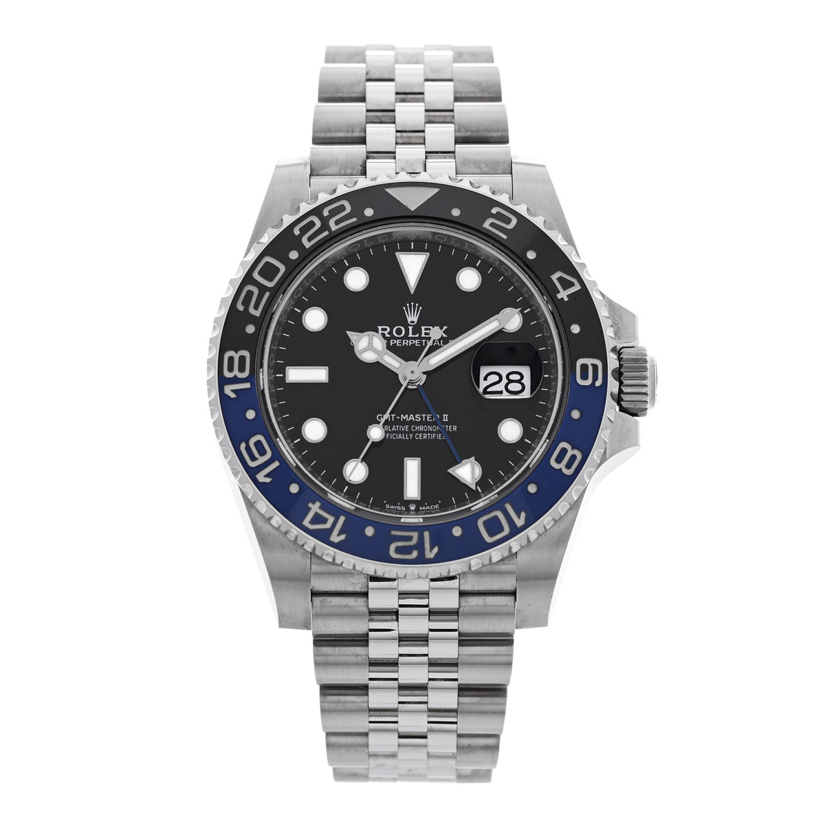 Stainless Steel 40mm Oyster Perpetual Date GMT Master Ⅱ Batgirl Watch 126710BLNR