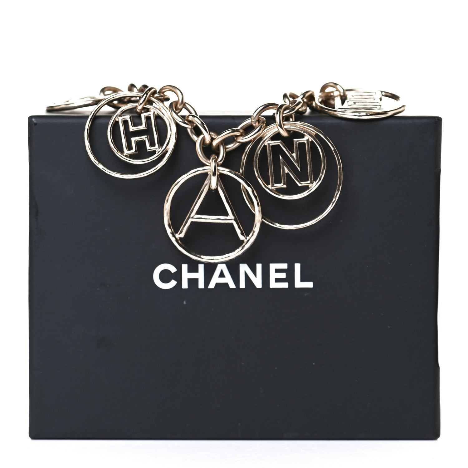 Chanel Metal Hoop Cuba Logo Necklace Gold 5 of 5
