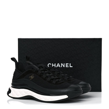 Chanel Velvet Calfskin Mixed Fibers CC Sneakers 39.5 Black 13 of 13