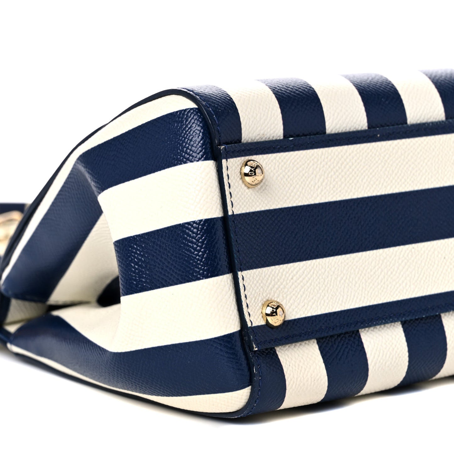 Dauphine Embroidered Striped Print Medium Miss Sicily Satchel White