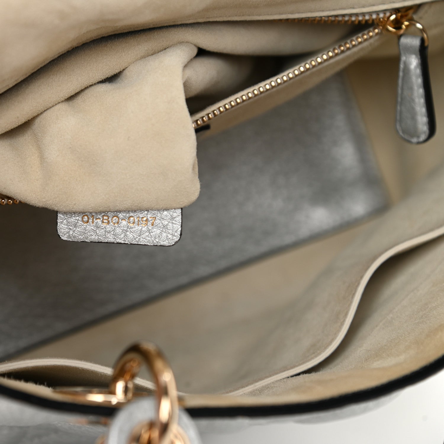 Christian Dior Metallic Grained Calfskin Cannage Medium Supple Lady Dior Silver 7 of 20