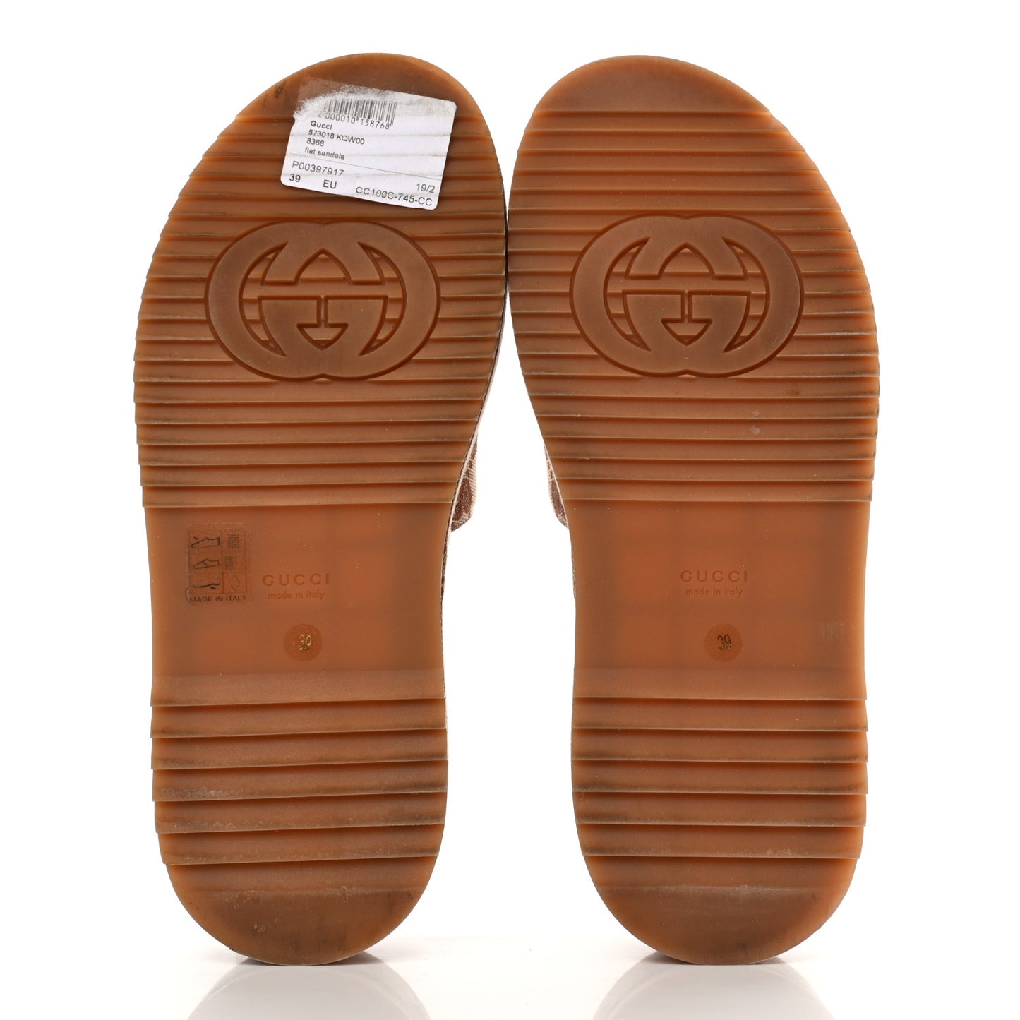 Canvas GG Monogram Angelina Platform Slide Sandals 39 Beige Ruggine