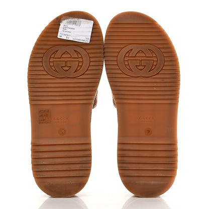 Gucci Canvas GG Monogram Angelina Platform Slide Sandals 39 Beige Ruggine 5 of 12