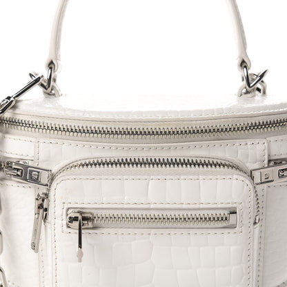 Alexander Wang Crocodile Embossed Patent Mini Top Handle Attica Belt Bag White 9 of 9