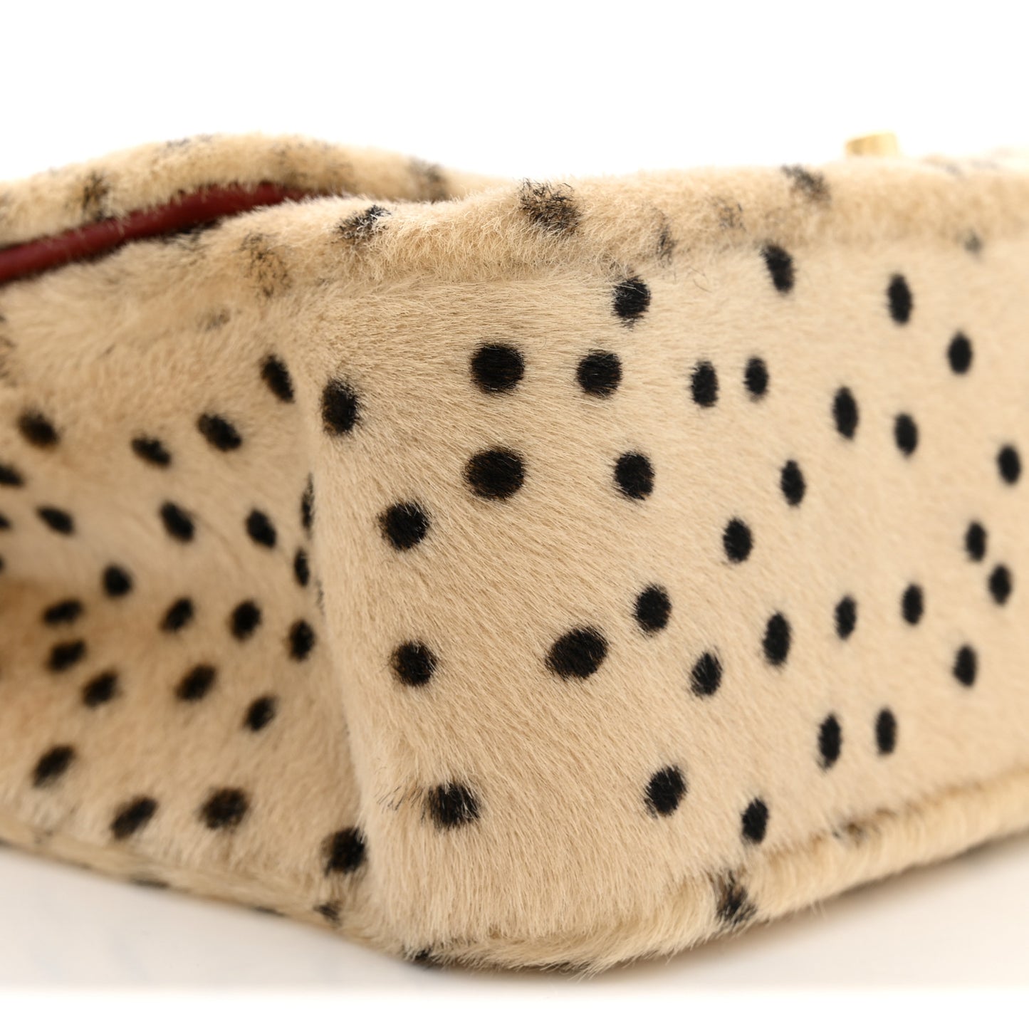 Pony Hair Cheetah Printed Creative Fabrics Flap Light Beige Black