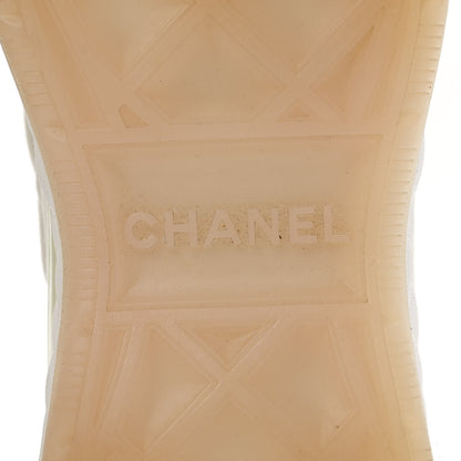 Chanel Velvet Calfskin Mixed Fibers CC Sneakers 36 Ivory Black 6 of 11