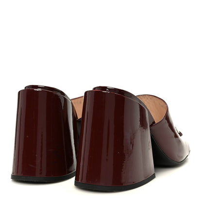 Gucci Patent Lexi Horsebit High-Heel Slide Sandals 38.5 Bordeaux 5 of 9