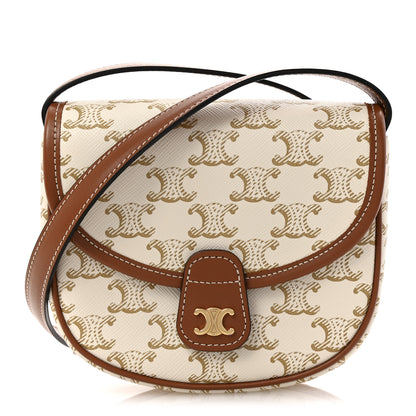 Celine Triomphe Canvas Calfskin Mini Besace Bag White 1 of 14