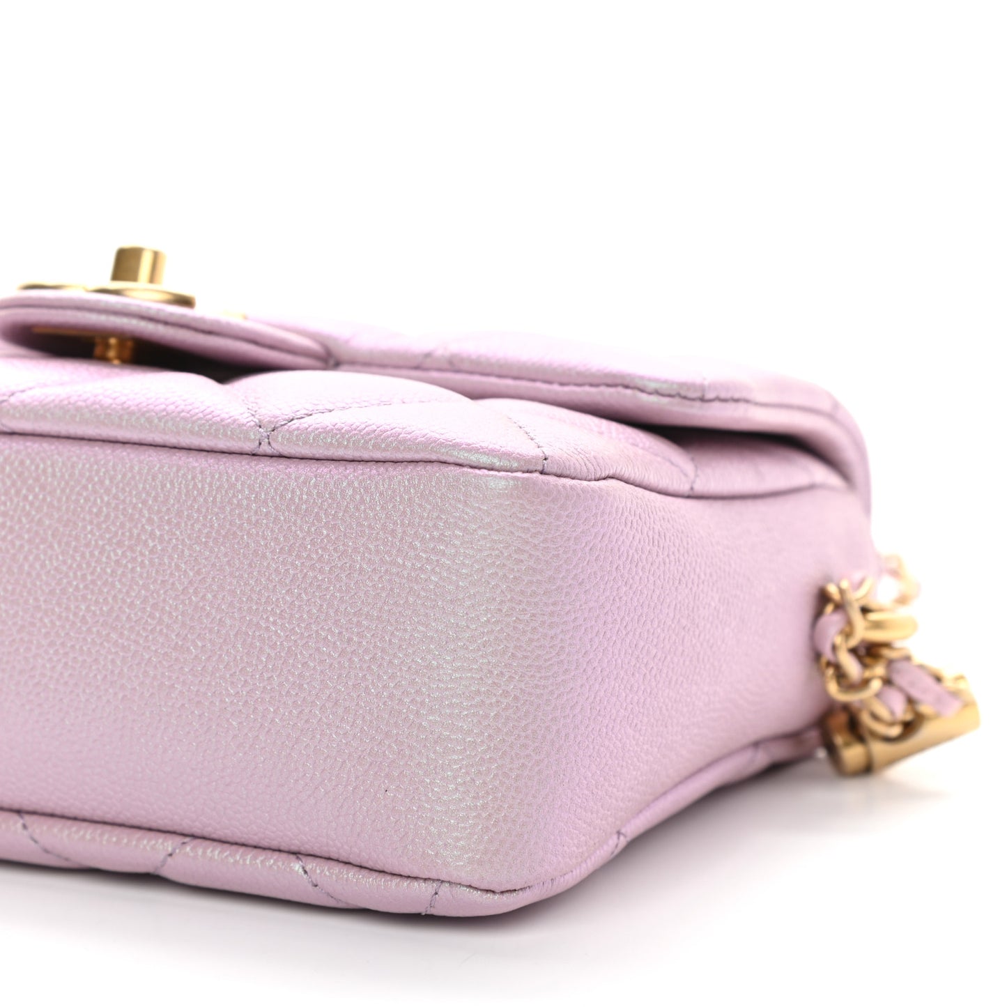 Iridescent Caviar Quilted Mini My Perfect Flap Pink