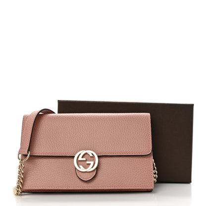 Gucci Dollar Calfskin Interlocking G Chain Wallet Soft Pink 9 of 9