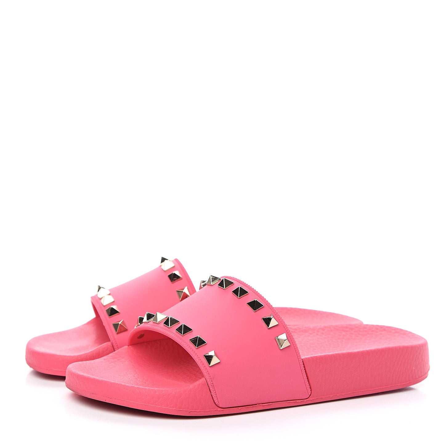 Rubber Rockstud Slide Sandals 36 Shadow Pink