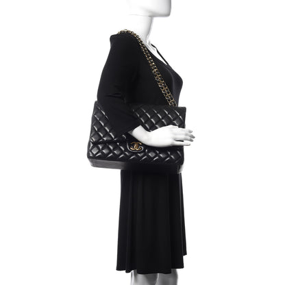 Chanel Lambskin Quilted Maxi Double Flap Black 2 of 17